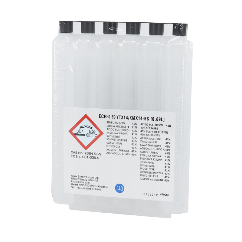 Batterie 12V 12 ah YTX14L-BS Yuasa MF sans entretien haute performance avec pack acide (lg150xl87xh147mm) - vue 3