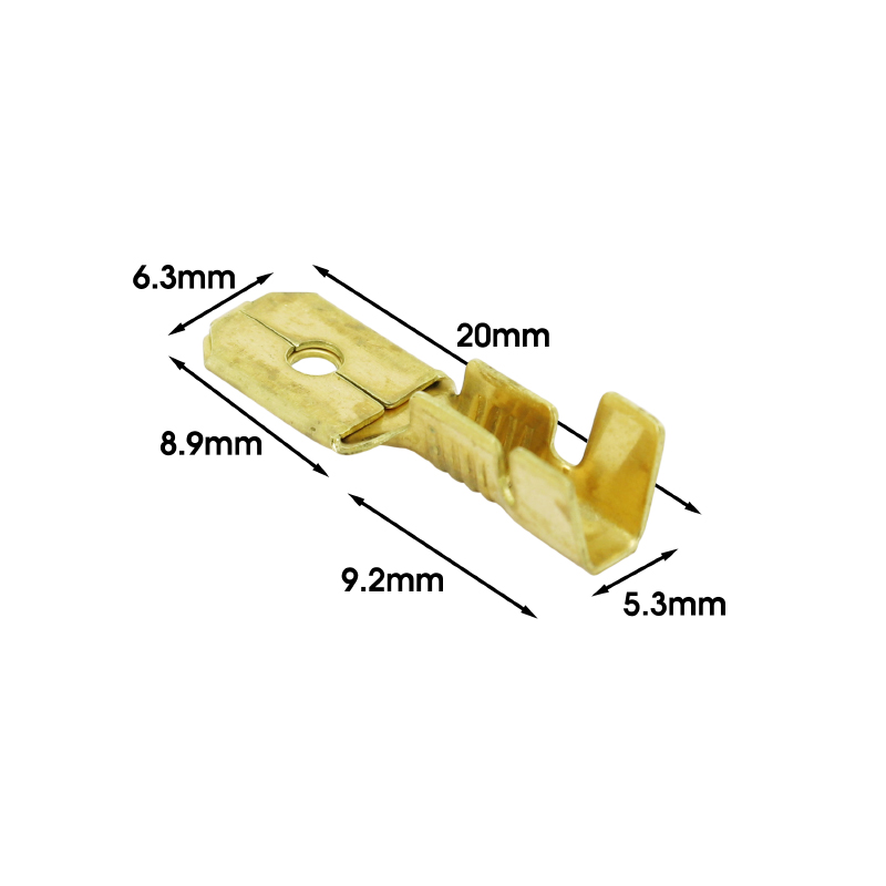 Cosse électrique laiton non isolée plate mâle 6.3 - Sélection P2R (sachet 100 pièces) - vue 2