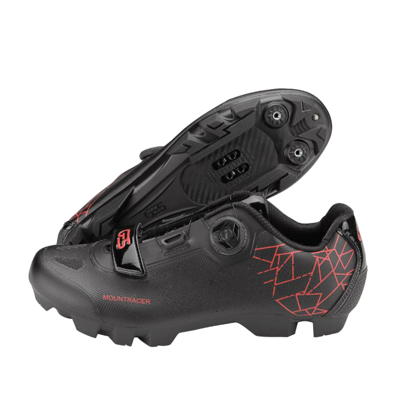 Chaussure VTT GES Mountracer 2 noir-rouge T44 fixation Microclip ATOP-Velcro compatible SPD - vue 2