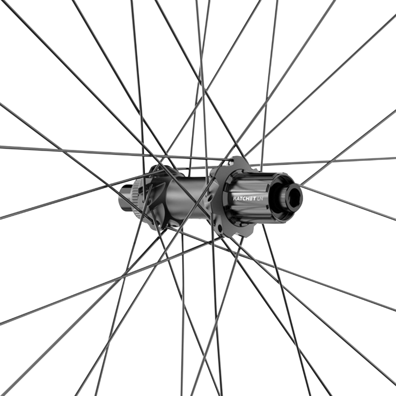 Roue VTT disque 29" Dt Swiss X1900 boost centerlock tubeless ready arriere noir shimano 10-11-12V axe traversant 12-148 - jante 25C - resiste poids 110KGS - vue 2