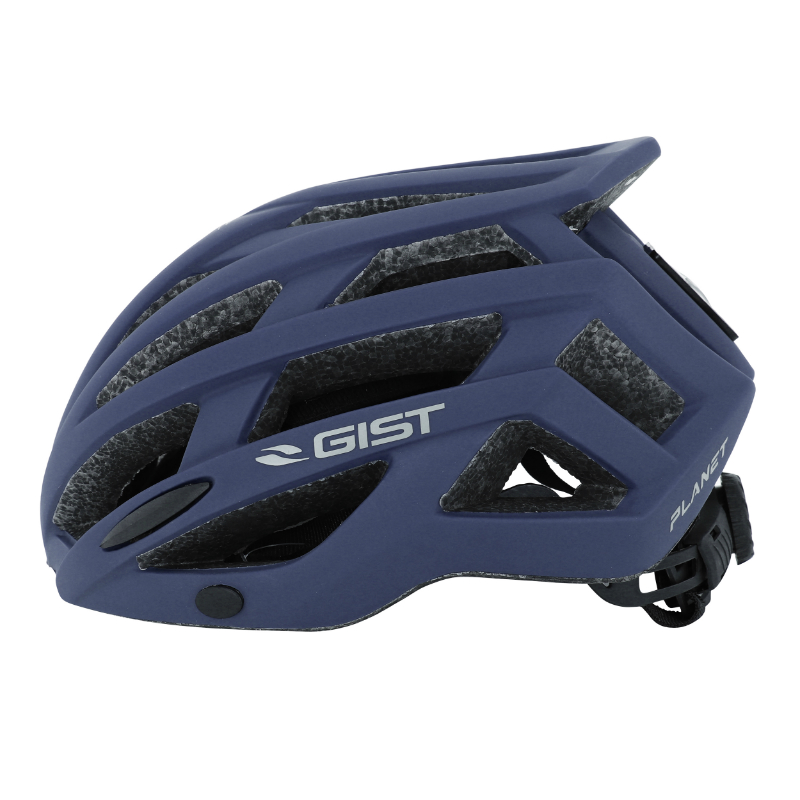 Casque vélo adulte GIST E-Bike Planet One Plus Urban bleu mat In-Mold 56-62 cm éclairage intégré - vue 3
