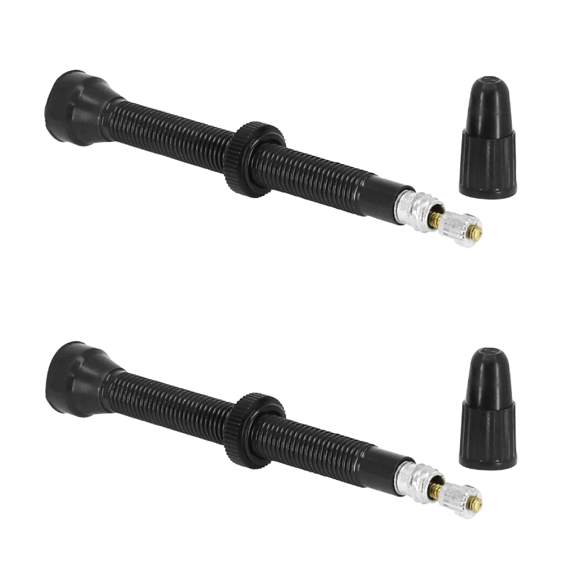 Valve de pneu tubeless Presta Vittoria 60 mm aluminium noir obus démontable (paire) - vue 2