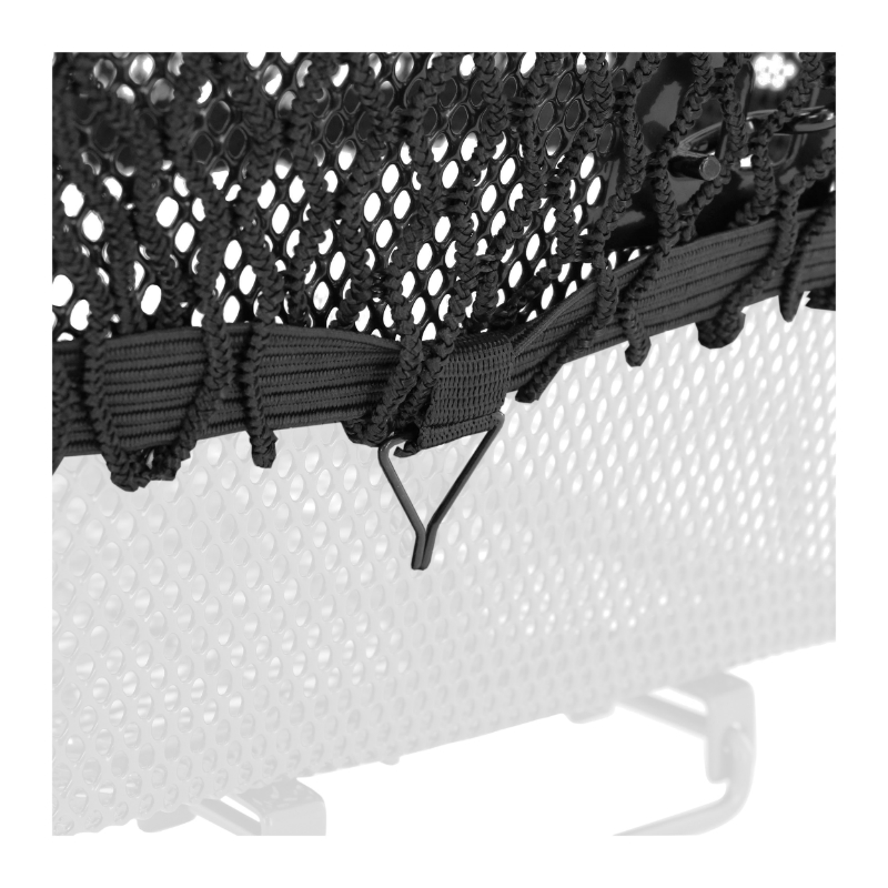 Filet de protection avec 2 fixations taille L-XL pour panier avant nid abeille (pour panier dimension maxi 450X300MM) - vue 3