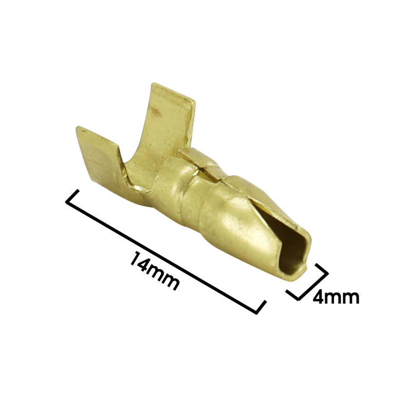 Cosse electrique laiton non isolee cylindrique male diam 4MM pour fil 1.00 a 2.50MM2 (vendu au sachet de 100 pieces) -selection P2R - vue 2
