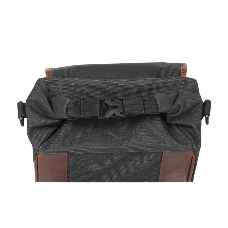 SACOCHE CAVALIERE LATERALE SHAD SR38 CAFE RACER IMPERMEABLE MARRON 10L (fixation SR SIDE BAG HOLDER vendue séparément) (X0SR38) - vue 3