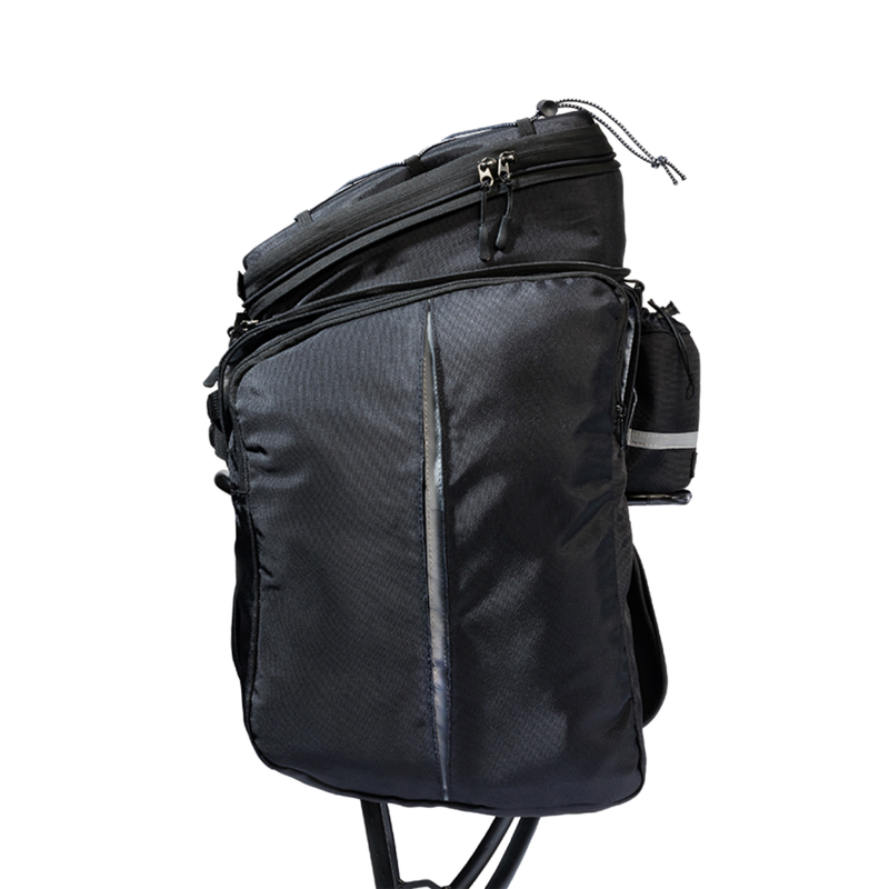 Sacoche arriere velo Racktime odin noir fixation porte bagage (l 37CM x l 24CM x h 24CM) - compatible systeme Racktime snapit (avec sacoches laterale rabatables) - vue 2