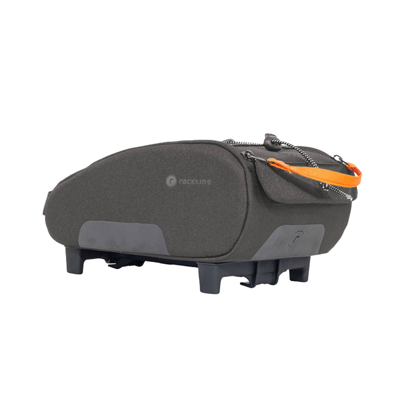 Sacoche arriere velo Racktime yoshi 2.0 gris fixation porte bagage (l 30CM x l 17CM x h 12CM) - compatible systeme Racktime snapit 2.0 monte chez scott - vue 3