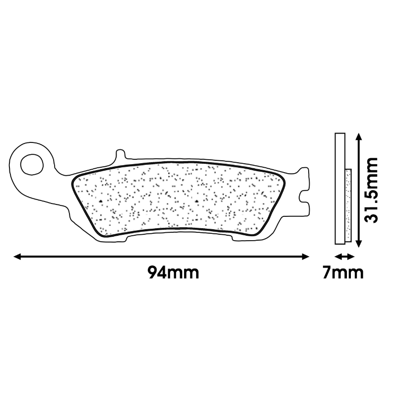 Plaquette de frein CL Brakes pour Yamaha 125-250-450 YZ 2008+ et 250 WR-F 2016+ avant (1183 MX10) - vue 2