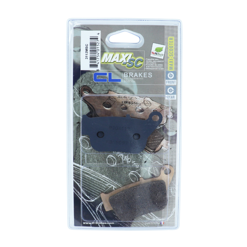 Plaquettes de frein CL Brakes Yamaha 125 XMAX 2014-2017 arrière (3112 MSC) - vue 3