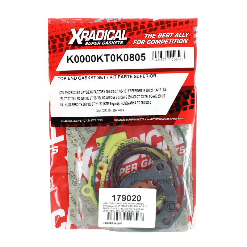 Joint haut moteur moto cross adaptable KTM 250-300 exc 2008+2016, exc-e 2008+2016, 250 SX 2007+2016, 250-300 XC2008+2016 (pochette) -Xradical - vue 2