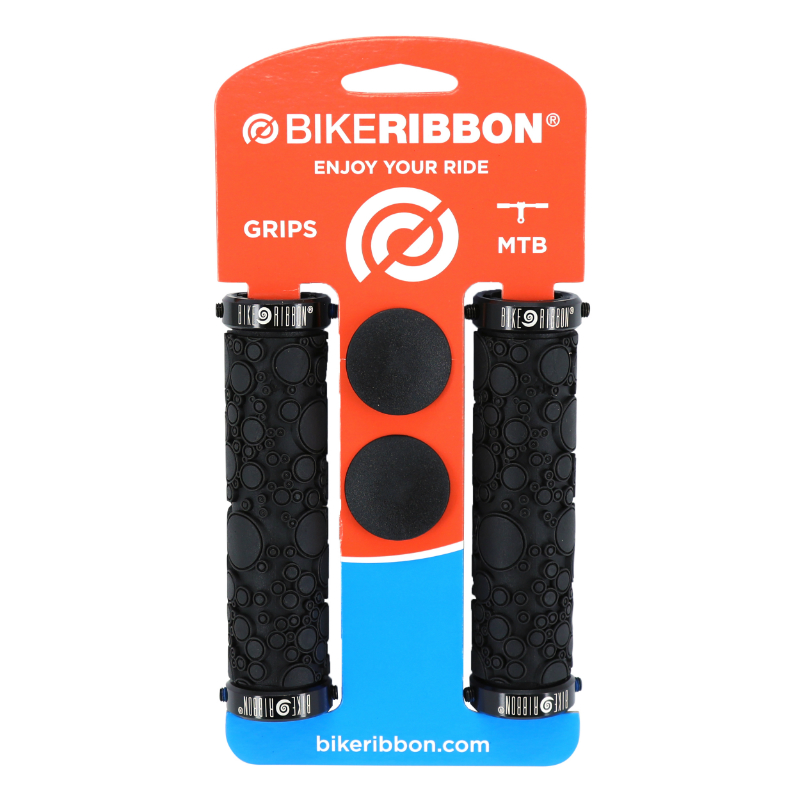 Poignée VTT Bike Ribbon Bubble noir 22 mm gel double serrage (paire) - vue 3