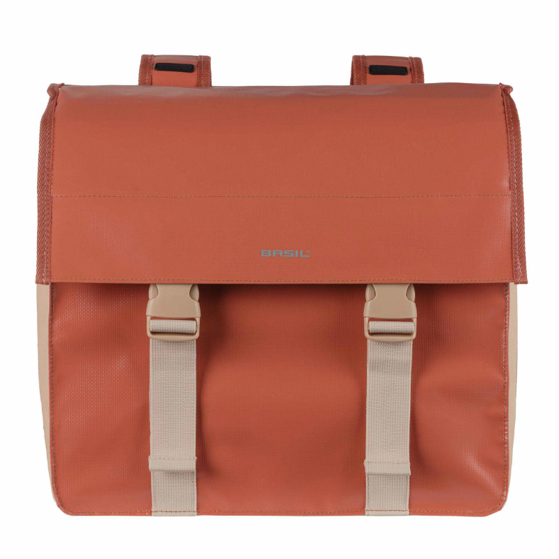 Sacoche arriere velo double Basil urban load impermeable terre rouge-rose 48-53L (41X18X46CM) waterproof - vue 2