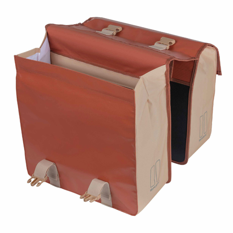 Sacoche arriere velo double Basil urban load impermeable terre rouge-rose 48-53L (41X18X46CM) waterproof - vue 5