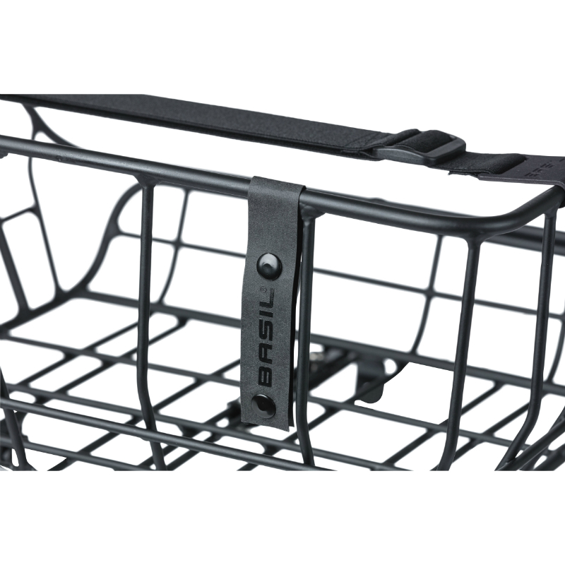 Porte bagage velo avant plateforme portland a tringles Basil avec panier 25L alu noir mat reglable 28''-26" (poids maxi 10 KG) (43X36X23CM) - vue 4