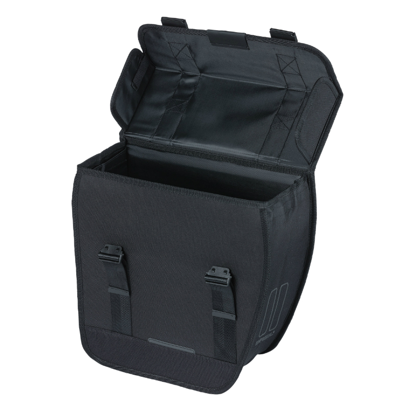 Sacoche arrière vélo latérale Basil Tour droit 14L noir fixation crochet 34x14x34cm - vue 4