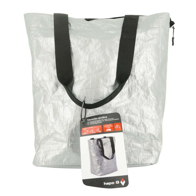 Sacoche arrière vélo latérale grise Sélection P2R (matériau recyclé) - vue 3