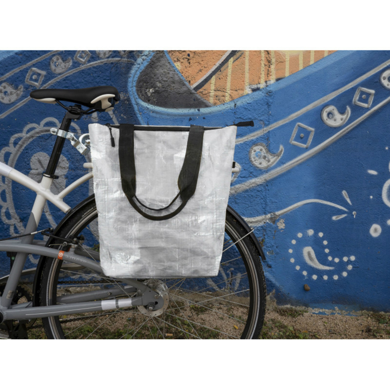 Sacoche arrière vélo latérale grise Sélection P2R (matériau recyclé) - vue 4