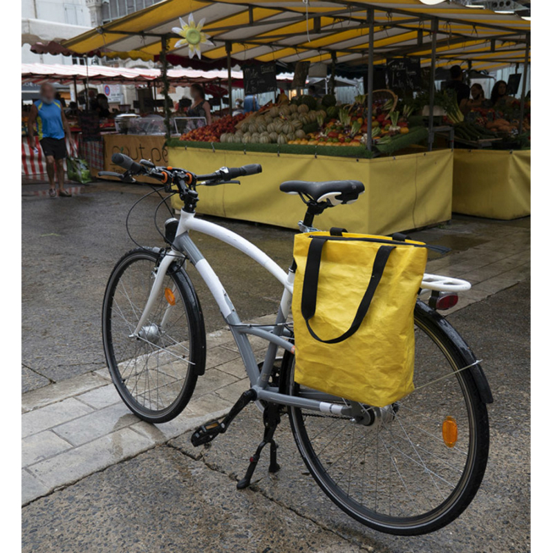 Sacoche arrière vélo latérale jaune Sélection P2R - Matériau recyclé - 5 kg - vue 5