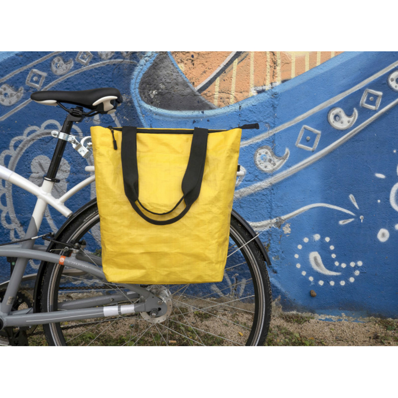 Sacoche arrière vélo latérale jaune Sélection P2R - Matériau recyclé - 5 kg - vue 6