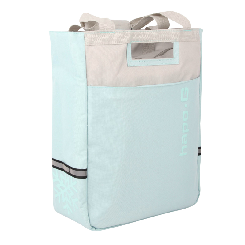 Sacoche arrière vélo latérale isotherme bleu ice Sélection P2R fixation porte-bagages sur crochet - vue 2