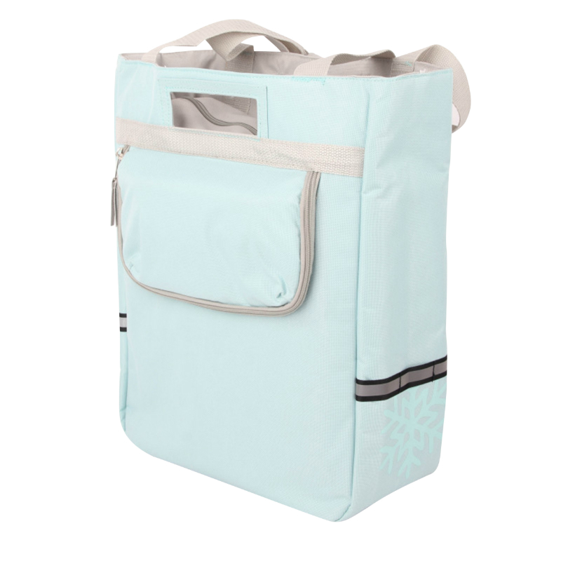 Sacoche arrière vélo latérale isotherme bleu ice Sélection P2R fixation porte-bagages sur crochet - vue 3