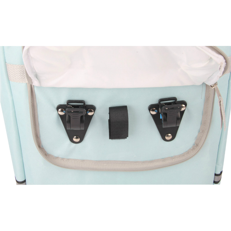 Sacoche arrière vélo latérale isotherme bleu ice Sélection P2R fixation porte-bagages sur crochet - vue 5