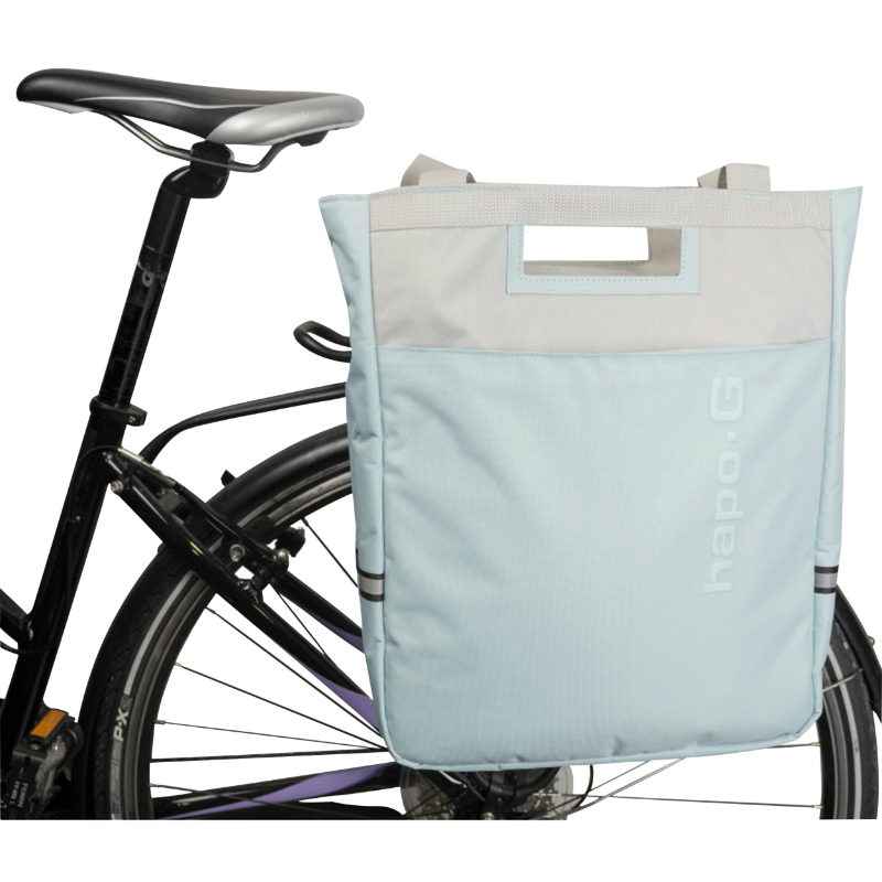 Sacoche arrière vélo latérale isotherme bleu ice Sélection P2R fixation porte-bagages sur crochet - vue 6