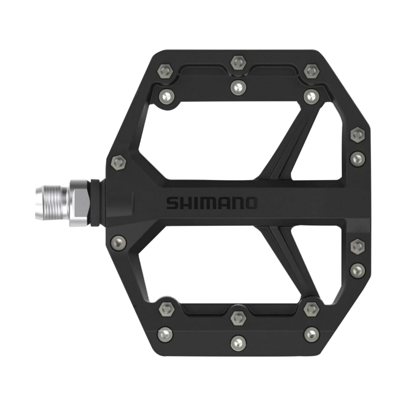 Pédales VTT plates Shimano GR400 aluminium noir - vue 2