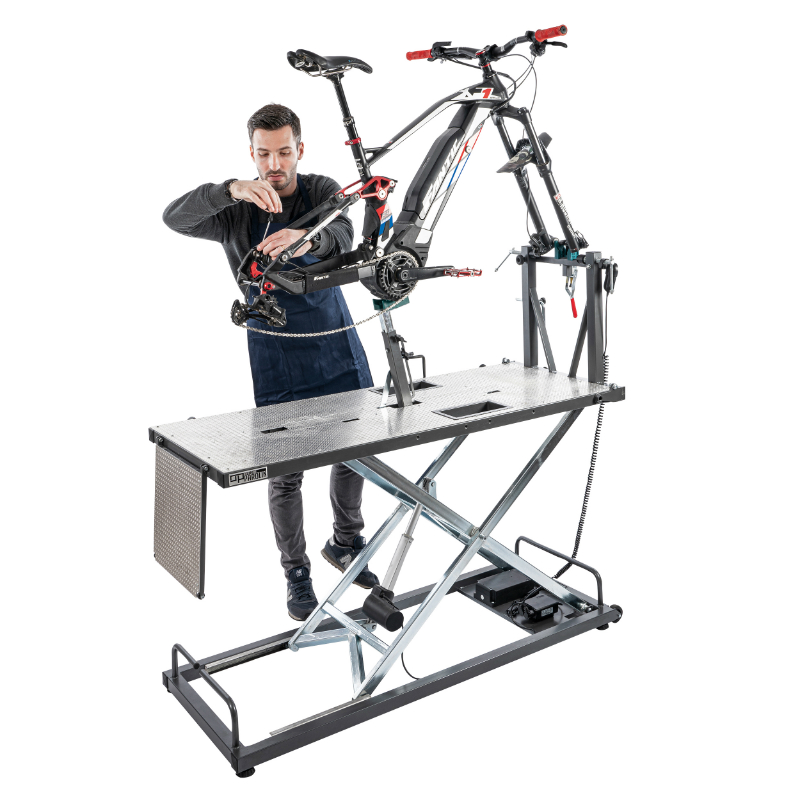 Table pont élévateur pied réparation vélo Officine Parolin Agilis Power électrique avec batterie - vue 4