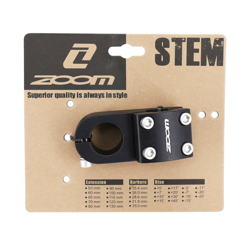 Potence BMX Zoom Aheadset 48 mm pour cintre 22,2 mm 1"1/8 et 1" noir - vue 4