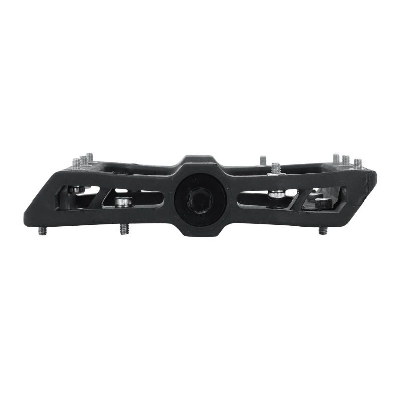 Pédales VTT plateforme descente Switch jump résine noir filetage 9-16 avec picots argent (paire) - vue 2