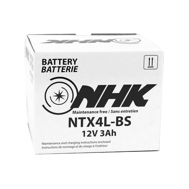 Batterie 12V 3 ah NTX4L-BS Nhk MF sans entretien livre avec pack acide (lg114xl71xh86mm) (qualite premium - equivalent YTX4L-BS) - vue 4