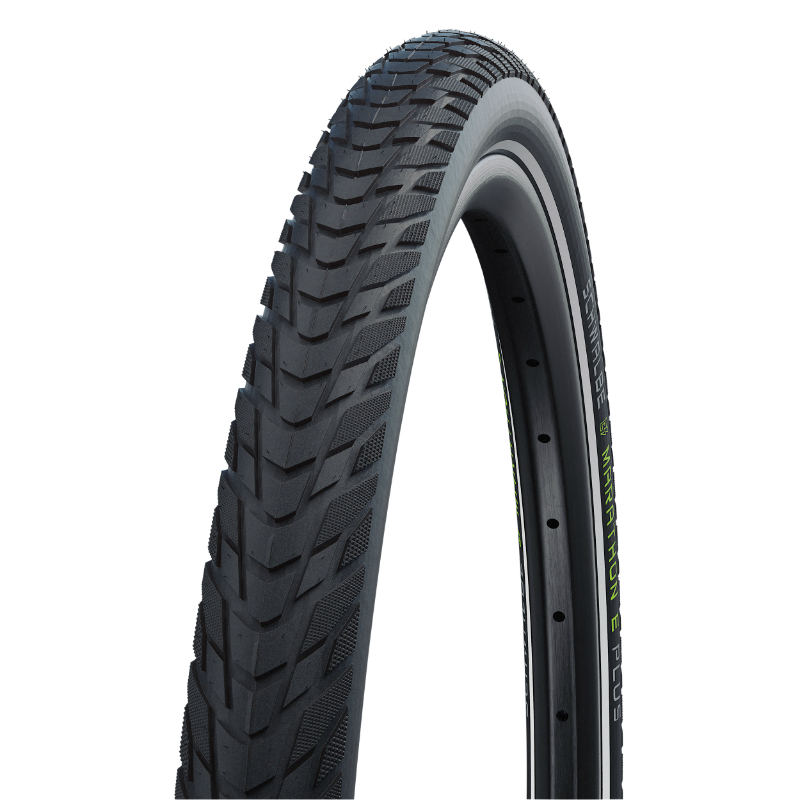 Pneu VTC Schwalbe Marathon E-Plus 700 x 38 TR noir renfort 5mm flanc réflex homologué VAE E50