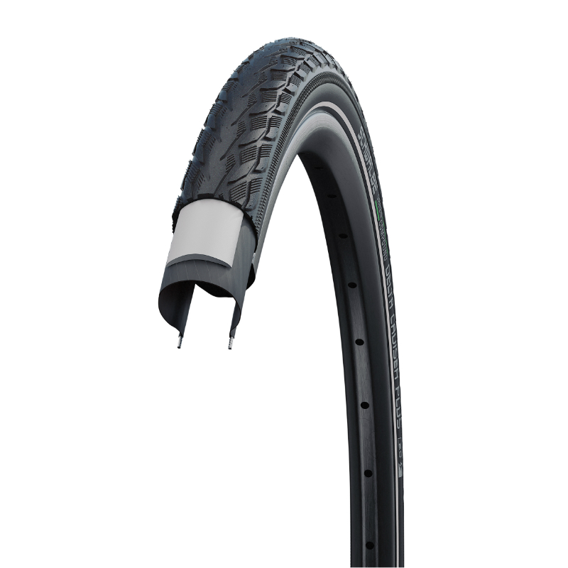 Pneu VTC Schwalbe Delta Cruiser Plus 700 x 38 noir renfort Green Guard flanc réflex TR - vue 2