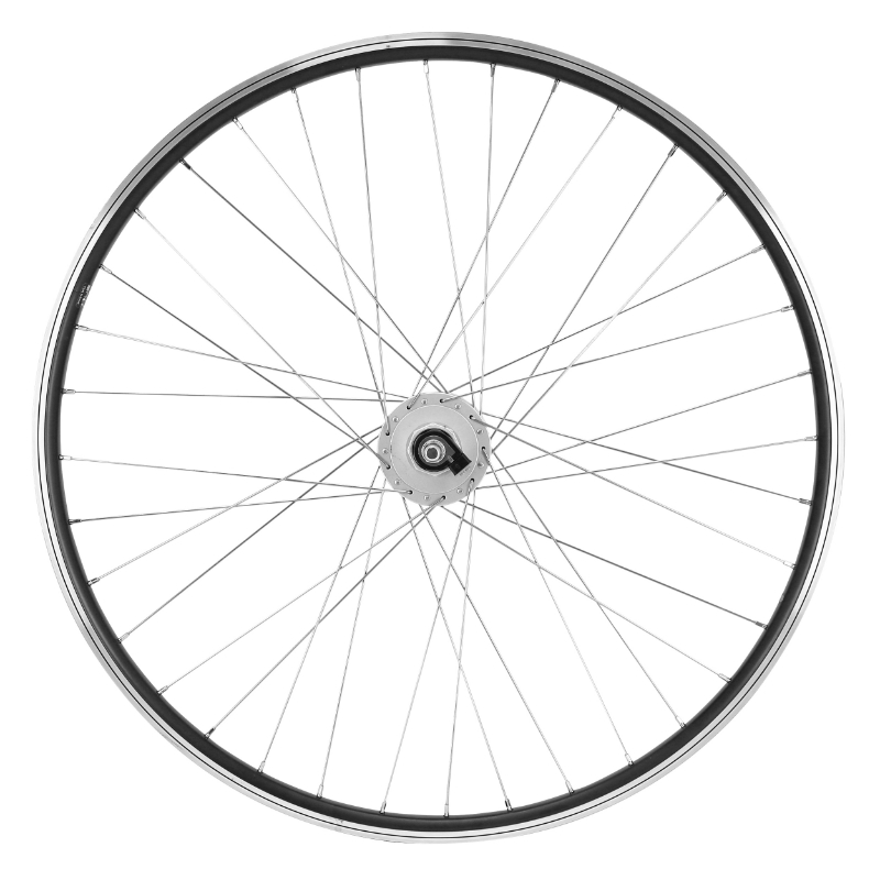 Roue VTC 700 x 35 - 28" ER10 noir avant moyeu écrou Shimano argent dynamo 6V 3W jante 19C - vue 2