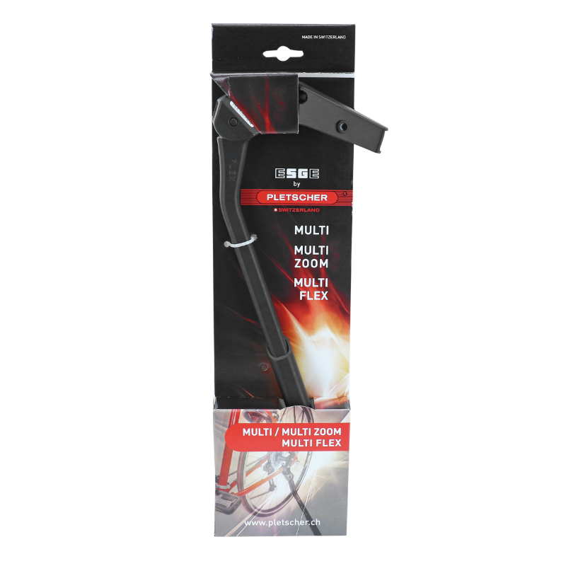 Bequille velo laterale arriere Pletscher reglable 26-29" (210 à 375MM) fixation base-hauban alu noir - supporte 50KGS - vue 4