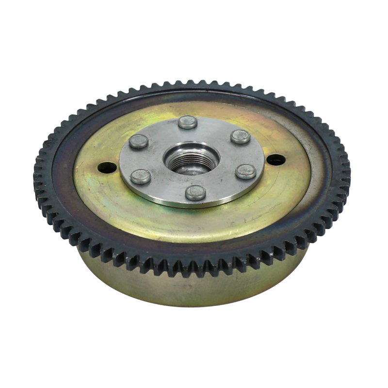 Rotor allumage 50 a boite adaptable minarelli 50 AM6-BETA 50 rr-rieju 50 MRT 2009+-yamaha 50 TZR 2003+-MBK 50 x-power 2003+ (allumage 12 bobines avec demarreur electrique) -P2R - vue 2