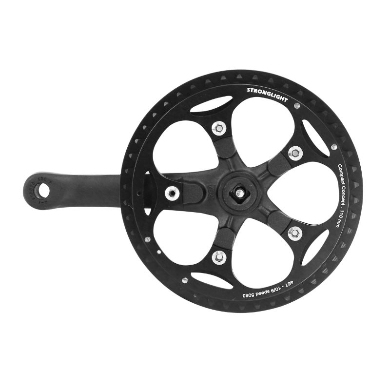 Pedalier city Stronglight 8V. impact s noir 170MM 46DTS avec carter pour chaine 7-8-9V. (axe carre 118MM) - vue 2