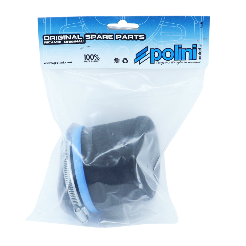 Filtre à air Polini Blue Air Box Piaggio 125 Vespa PX fixation droite diam 55 mm - vue 3