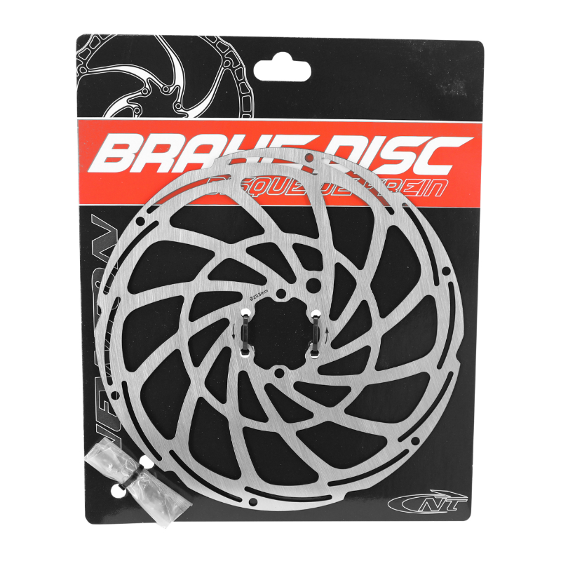 Disque de frein VTT 6 trous Newton brakco compatible shimano et autres 203 MM argent pour vae - e-bike avec renfort supplementaire de 2MM + 6 vis - vue 2