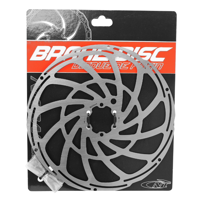Disque de frein VTT 6 trous Newton brakco compatible shimano et autres 220 MM argent pour vae - e-bike avec renfort supplementaire de 2MM + 6 vis - vue 2