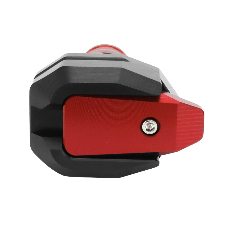 Tampon de protection moto alu CNC anodisé rouge-noir d.10 mm AVOC (paire) - vue 2