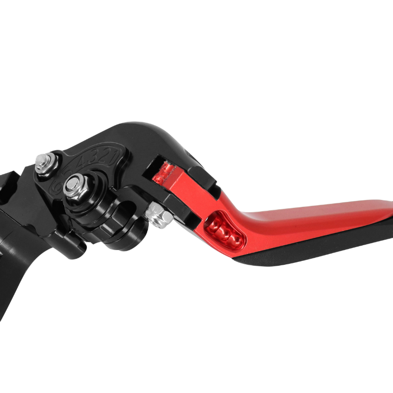 Levier de frein-embrayage réglable rétractable AVOC Yamaha MT-07 700 2014-2018 rouge anodisé CNC (paire) - vue 3