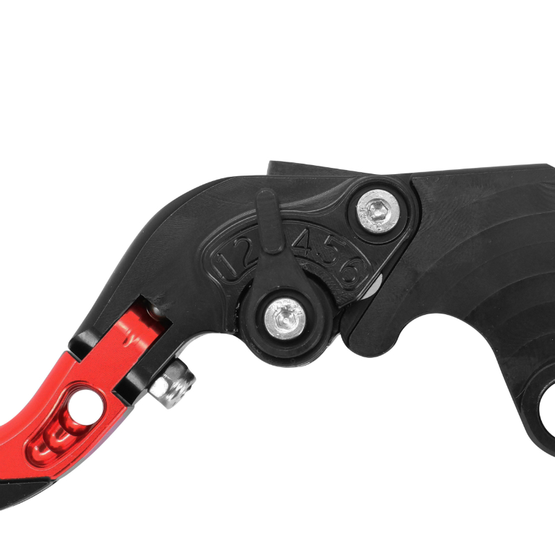 Levier de frein-embrayage réglable rétractable AVOC Yamaha MT-07 700 2014-2018 rouge anodisé CNC (paire) - vue 4