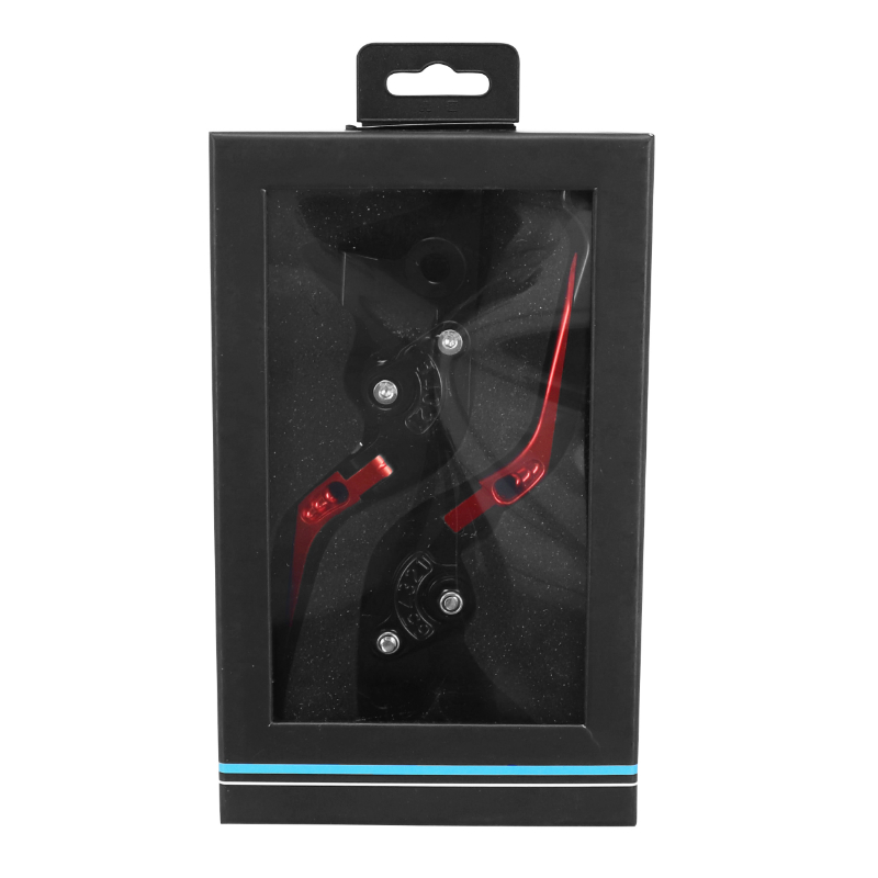 Levier de frein-embrayage réglable rétractable AVOC Yamaha MT-07 700 2014-2018 rouge anodisé CNC (paire) - vue 6