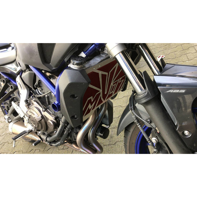Grille de radiateur Avoc Yamaha MT-07 700 2014+ inox rouge motif - vue 3
