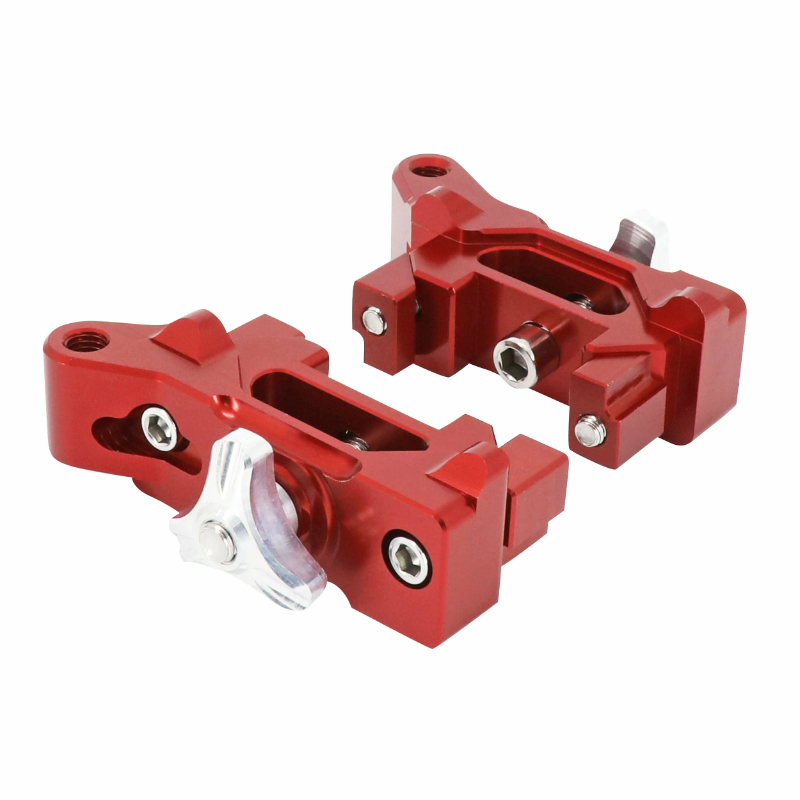 Tendeur-ajusteur de chaîne AVOC Yamaha MT-07 700 2014-2020 aluminium CNC anodisé rouge (paire) - vue 2