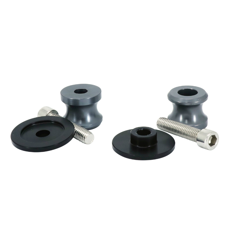 Diabolo moto M8 aluminium anodisé titane AVOC (paire) - vue 2