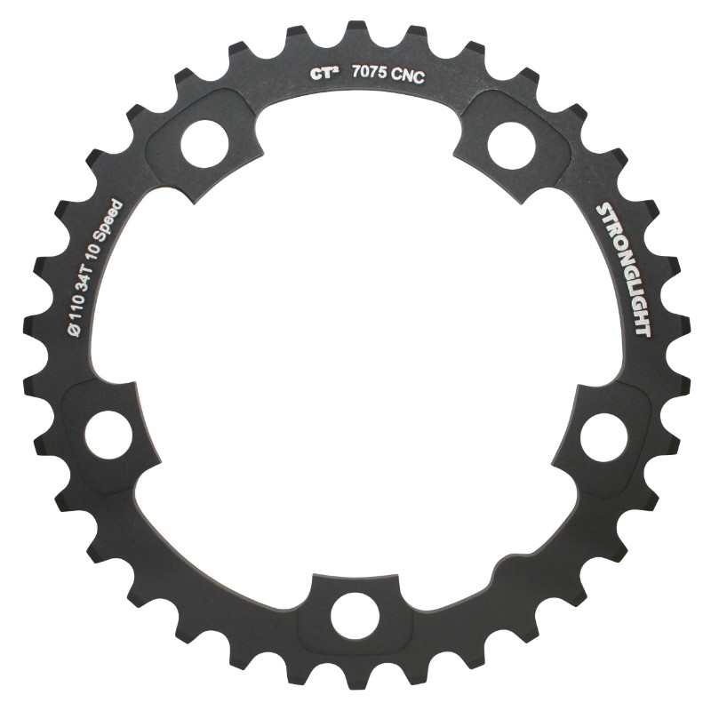 Plateau route 5BRA diamètre 110 Stronglight 34 DTS intérieur noir CT2 10 vitesses pour Shimano Ultegra 6750