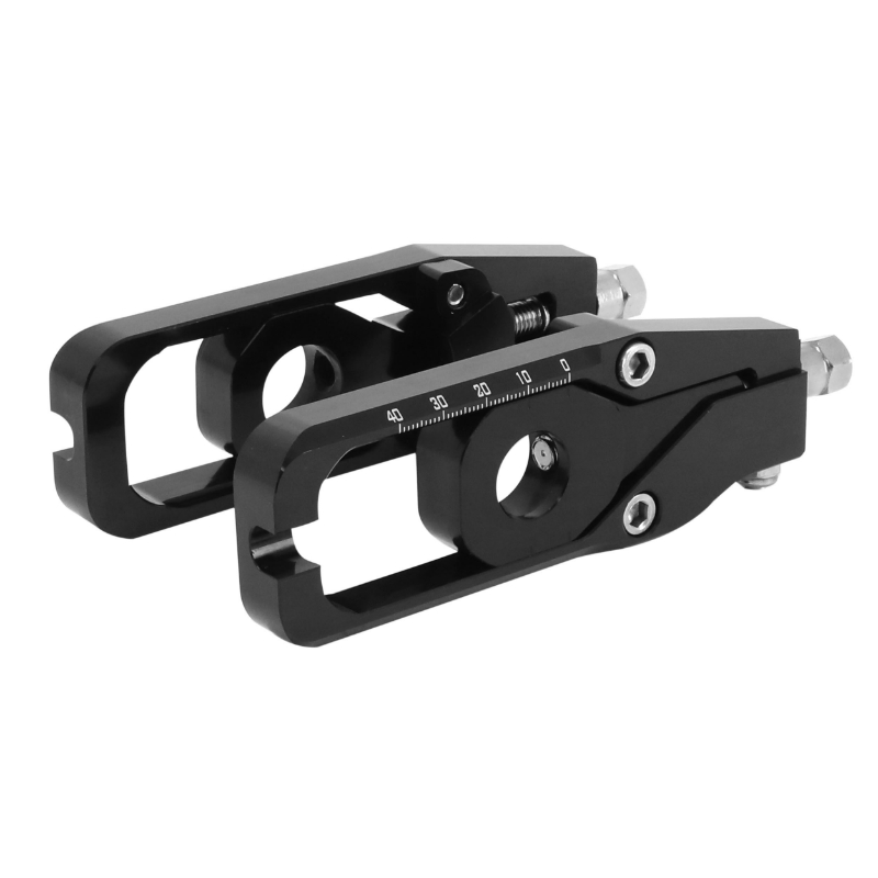 Tendeur-ajusteur de chaîne AVOC pour Kawasaki Z900 alu anodisé noir (paire) - vue 2